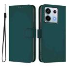 For Xiaomi Poco X6 5G Global Skin Feel Solid Color Leather Phone Case with Lanyard(Dark Green) - 2