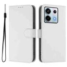 For Xiaomi Poco X6 5G Global Skin Feel Solid Color Leather Phone Case with Lanyard(White) - 2