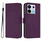 For Xiaomi Poco X6 5G Global Skin Feel Solid Color Leather Phone Case with Lanyard(Violet) - 2