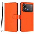 For Xiaomi Poco X6 Neo 5G Global Skin Feel Solid Color Leather Phone Case with Lanyard(Orange) - 2