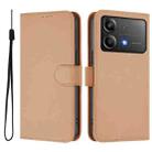 For Xiaomi Poco X6 Neo 5G Global Skin Feel Solid Color Leather Phone Case with Lanyard(Nude) - 2