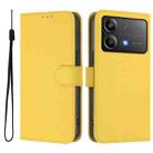 For Xiaomi Poco X6 Neo 5G Global Skin Feel Solid Color Leather Phone Case with Lanyard(Lemon Yellow) - 2