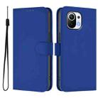 For Xiaomi Mi 11 Skin Feel Solid Color Leather Phone Case with Lanyard(Dark Blue) - 2