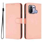 For Xiaomi Mi 11 Pro Skin Feel Solid Color Leather Phone Case with Lanyard(Pink) - 2