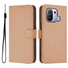 For Xiaomi Mi 11 Pro Skin Feel Solid Color Leather Phone Case with Lanyard(Nude) - 2