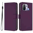 For Xiaomi Mi 11 Pro Skin Feel Solid Color Leather Phone Case with Lanyard(Violet) - 2