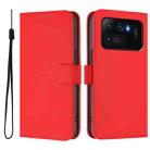 For Xiaomi Mi 11 Ultra Skin Feel Solid Color Leather Phone Case with Lanyard(Red) - 2