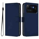 For Xiaomi Mi 11 Ultra Skin Feel Solid Color Leather Phone Case with Lanyard(Navy Blue) - 2