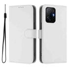 For Xiaomi 11T / 11T Pro Skin Feel Solid Color Leather Phone Case with Lanyard(White) - 2