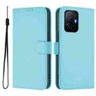 For Xiaomi 11T / 11T Pro Skin Feel Solid Color Leather Phone Case with Lanyard(Sky Blue) - 2