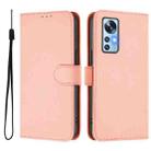 For Xiaomi 12 5G / 12S 5G / 12X 5G Skin Feel Solid Color Leather Phone Case with Lanyard(Pink) - 2