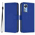 For Xiaomi 12 5G / 12S 5G / 12X 5G Skin Feel Solid Color Leather Phone Case with Lanyard(Dark Blue) - 2