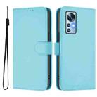 For Xiaomi 12 5G / 12S 5G / 12X 5G Skin Feel Solid Color Leather Phone Case with Lanyard(Sky Blue) - 2