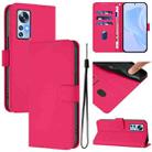 For Xiaomi 12 5G / 12S 5G / 12X 5G Skin Feel Solid Color Leather Phone Case with Lanyard(Rose Red) - 1