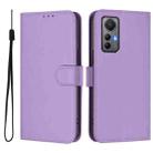 For Xiaomi 12 Lite Skin Feel Solid Color Leather Phone Case with Lanyard(Lavender Purple) - 2