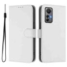 For Xiaomi 12 Lite Skin Feel Solid Color Leather Phone Case with Lanyard(White) - 2