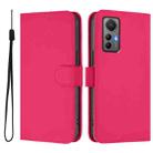 For Xiaomi 12 Lite Skin Feel Solid Color Leather Phone Case with Lanyard(Rose Red) - 2