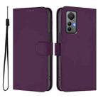 For Xiaomi 12 Lite Skin Feel Solid Color Leather Phone Case with Lanyard(Violet) - 2