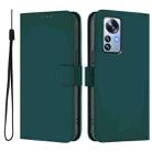 For Xiaomi 12S Pro / 12 Pro Skin Feel Solid Color Leather Phone Case with Lanyard(Dark Green) - 2