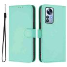 For Xiaomi 12S Pro / 12 Pro Skin Feel Solid Color Leather Phone Case with Lanyard(Mint Green) - 2