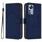 For Xiaomi 12S Pro / 12 Pro Skin Feel Solid Color Leather Phone Case with Lanyard(Navy Blue) - 2