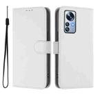 For Xiaomi 12S Pro / 12 Pro Skin Feel Solid Color Leather Phone Case with Lanyard(White) - 2