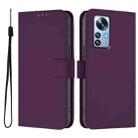 For Xiaomi 12S Pro / 12 Pro Skin Feel Solid Color Leather Phone Case with Lanyard(Violet) - 2
