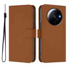 For Xiaomi 12S Ultra Skin Feel Solid Color Leather Phone Case with Lanyard(Brown) - 2