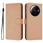 For Xiaomi 12S Ultra Skin Feel Solid Color Leather Phone Case with Lanyard(Nude) - 2