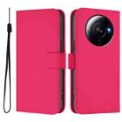 For Xiaomi 12S Ultra Skin Feel Solid Color Leather Phone Case with Lanyard(Rose Red) - 2