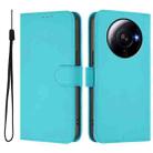 For Xiaomi 12S Ultra Skin Feel Solid Color Leather Phone Case with Lanyard(Lake Blue) - 2