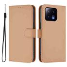 For Xiaomi 13 5G Skin Feel Solid Color Leather Phone Case with Lanyard(Nude) - 2