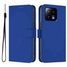 For Xiaomi 13 5G Skin Feel Solid Color Leather Phone Case with Lanyard(Dark Blue) - 2