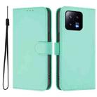 For Xiaomi 13 5G Skin Feel Solid Color Leather Phone Case with Lanyard(Mint Green) - 2