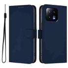 For Xiaomi 13 5G Skin Feel Solid Color Leather Phone Case with Lanyard(Navy Blue) - 2