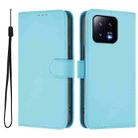 For Xiaomi 13 5G Skin Feel Solid Color Leather Phone Case with Lanyard(Sky Blue) - 2