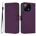 For Xiaomi 13 5G Skin Feel Solid Color Leather Phone Case with Lanyard(Violet) - 2