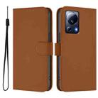 For Xiaomi 13 Lite 5G Global / Civi 2 Skin Feel Solid Color Leather Phone Case with Lanyard(Brown) - 2