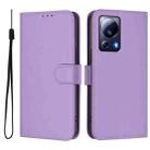 For Xiaomi 13 Lite 5G Global / Civi 2 Skin Feel Solid Color Leather Phone Case with Lanyard(Lavender Purple) - 2