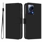 For Xiaomi 13 Lite 5G Global / Civi 2 Skin Feel Solid Color Leather Phone Case with Lanyard(Black) - 2