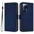 For Xiaomi 13 Lite 5G Global / Civi 2 Skin Feel Solid Color Leather Phone Case with Lanyard(Navy Blue) - 2