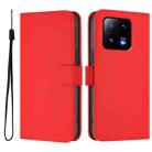 For Xiaomi 13 Pro 5G Skin Feel Solid Color Leather Phone Case with Lanyard(Red) - 2