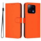 For Xiaomi 13 Pro 5G Skin Feel Solid Color Leather Phone Case with Lanyard(Orange) - 2