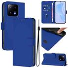 For Xiaomi 13 Pro 5G Skin Feel Solid Color Leather Phone Case with Lanyard(Dark Blue) - 1