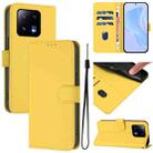 For Xiaomi 13 Pro 5G Skin Feel Solid Color Leather Phone Case with Lanyard(Lemon Yellow) - 1