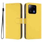 For Xiaomi 13 Pro 5G Skin Feel Solid Color Leather Phone Case with Lanyard(Lemon Yellow) - 2