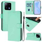 For Xiaomi 13 Pro 5G Skin Feel Solid Color Leather Phone Case with Lanyard(Mint Green) - 1