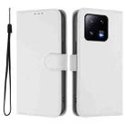 For Xiaomi 13 Pro 5G Skin Feel Solid Color Leather Phone Case with Lanyard(White) - 2