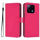 For Xiaomi 13 Pro 5G Skin Feel Solid Color Leather Phone Case with Lanyard(Rose Red) - 2