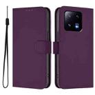 For Xiaomi 13 Pro 5G Skin Feel Solid Color Leather Phone Case with Lanyard(Violet) - 2